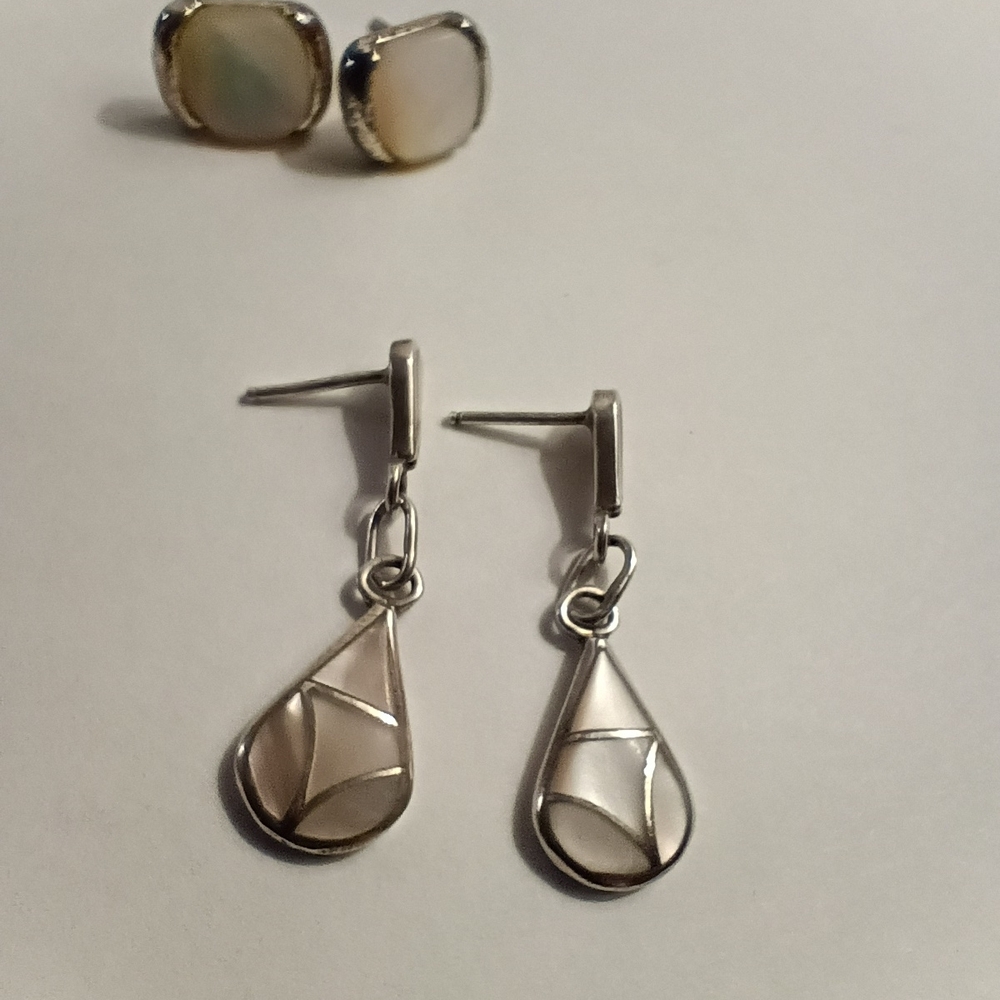 Vintage Native Silver Teardrop Earrings